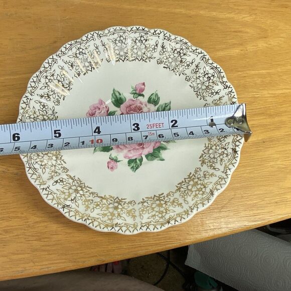 Vintage Sebring China Bouquet Cup and Saucer Set Pink Roses Gold Trim Cottage - Picture 13 of 15